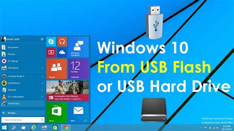 How To Install Windows 10 From Usb Flash Drive Or Usb Hard Drive Youtube