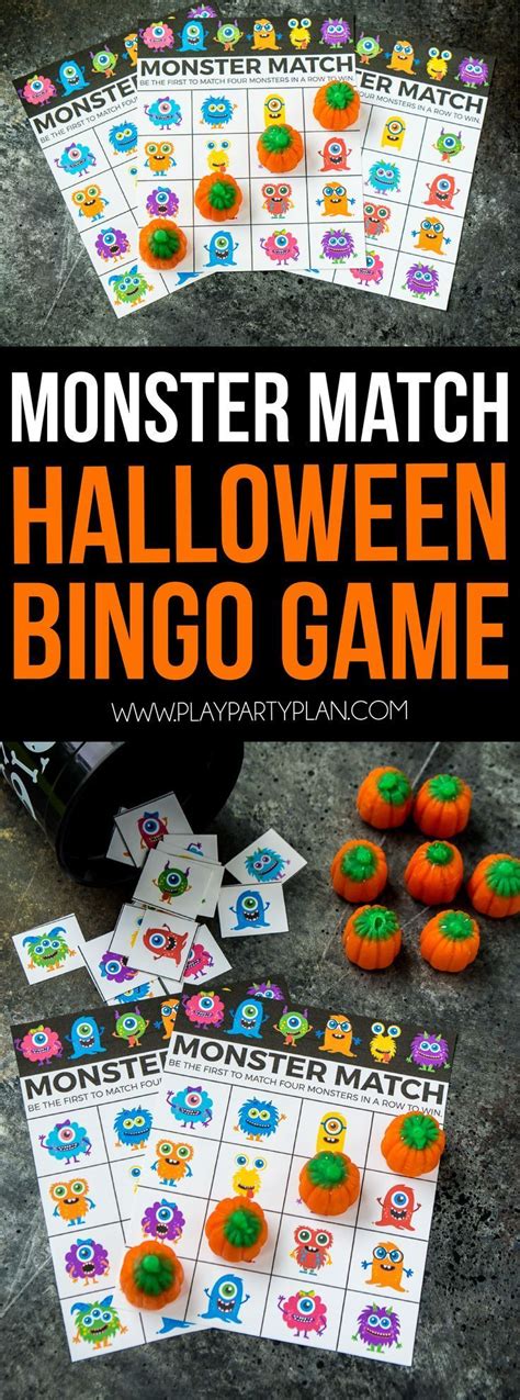 Free Printable Monster Match Halloween Bingo Cards Classroom