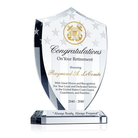 A full list of our certificates of higher education (certhe). Shield Retirement Plaque - Wording Sample by Crystal Central
