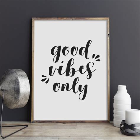 Good Vibes Only Printable Art Office Poster Bedroom Wall Etsy