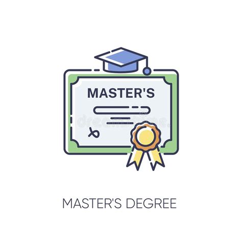 Masters Degree Black Glyph Icon Stock Vector Illustration Of Filled