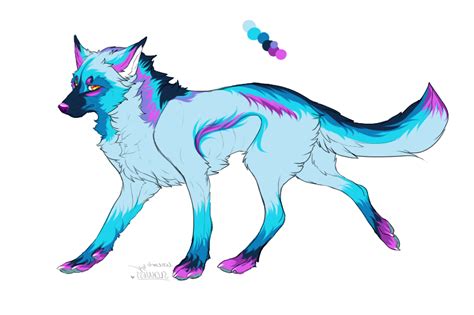 Purple And Blue Wolf Adoptable Closed By Love Adopts On Deviantart