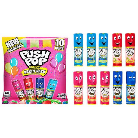 Buy Push Pop Candy Lollipops Lollipop Variety Bulk Party Pack 10