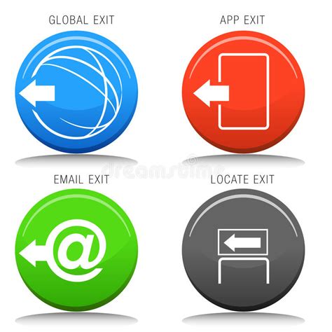 Exit Icon Set Stock Vector Illustration Of Locate Exits 49428575