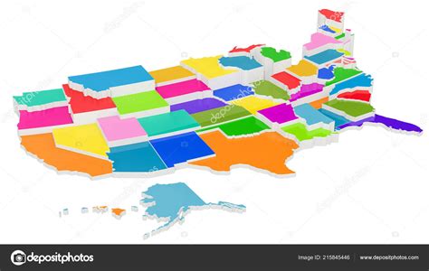 mapa coloreado los estados unidos américa con fronteras estatales representación fotografía de