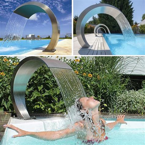 40×20cm Stainless Steel Pool Accent Fountain Pond Garden Swimming Pool