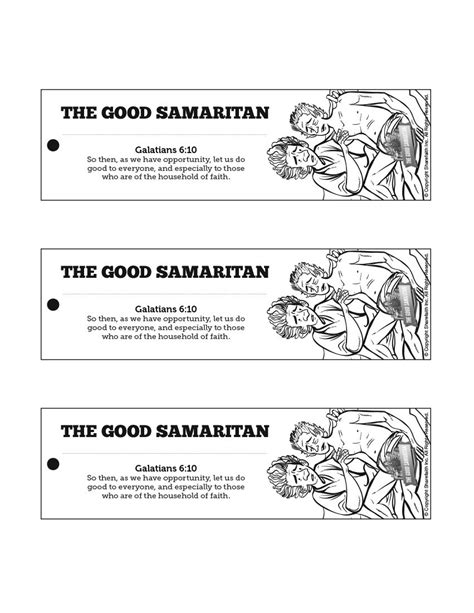 Just print this off and have the kids color it. The Good Samaritan Bible Bookmarks: The Good Samaritan is ...
