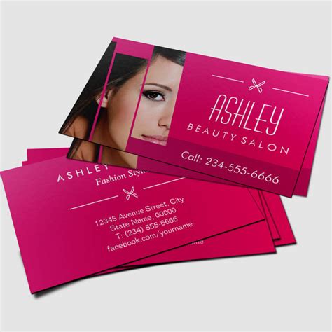Premium cards printed on a variety of high quality paper types. Charming Hot Pink Trendy Beauty Hair Salon Business Card