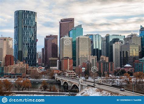 The Calgary Downtown Skyline In Alberta Editorial Stock Image Image