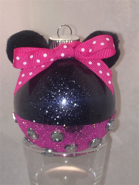 Minnie Mouse Ornaments Minnie Mouse Glitter Ornament
