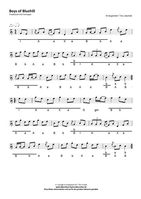 Songs and rhapsodies • akkordeon noten und wind quintett. "Boys of Bluehill" Steirische Harmonika Griffschrift Noten ...