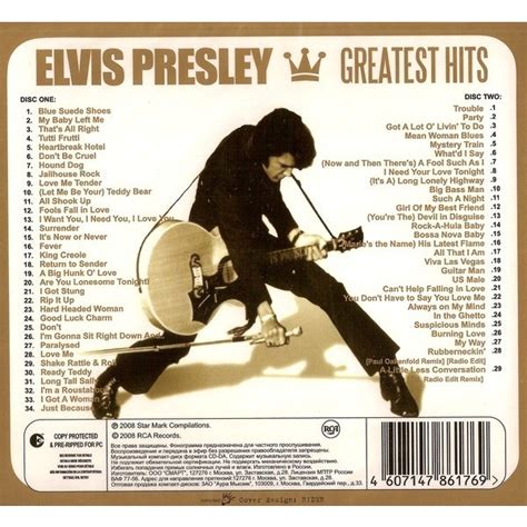 Greatest Hits By Elvis Presley Cd X 2 With Techtone11 Ref 117598485