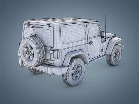 Jeep Wrangler Rubicon 3D Model 95 C4d Dae Fbx Max Ma Free3D