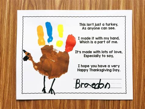 Free Turkey Handprint Poem Simply Kinder Thanksgiving Poems