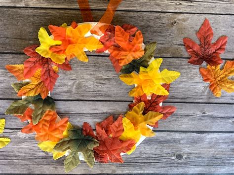 Diy Fall Leaves Wreath Craft For Kids Honey Lime