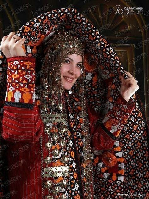 Turkmen Woman Showing Of Her Wardrobe Jewelry Traditional Attire