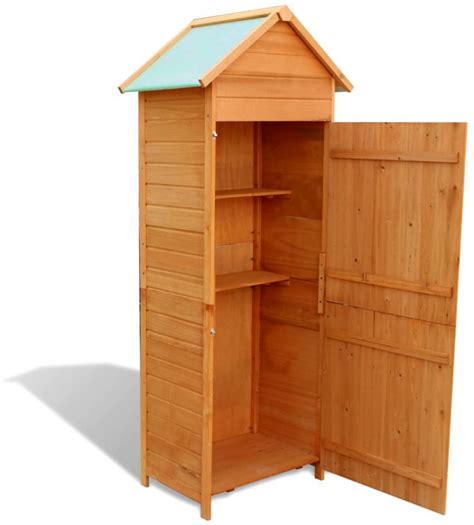 H4home Garden Tall Wooden Cabinet Shed Storage Box Waterproof Solid