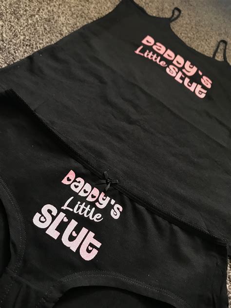 Daddys Little Slut Knickers Vest Twin Set Bdsm Bondage Etsy