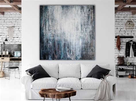 Gray Original Abstract Painting Highly Textured Painting Etsy