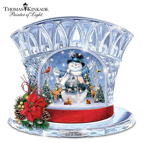 Thomas Kinkade Crystal Snowman With Lights Music And Lantern Thomas