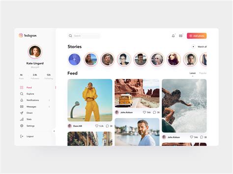 Instagram Redesign Concept Desktop Ver Web Design Tutorials Web