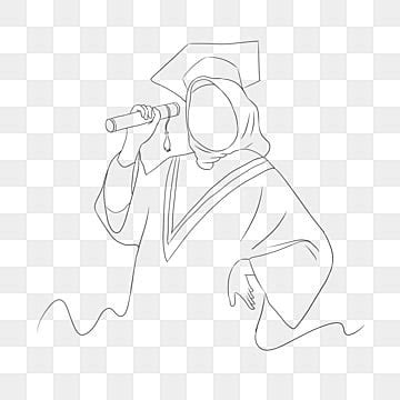 Hijab Girl Abstract Line Graduation Academic College Degree Png And