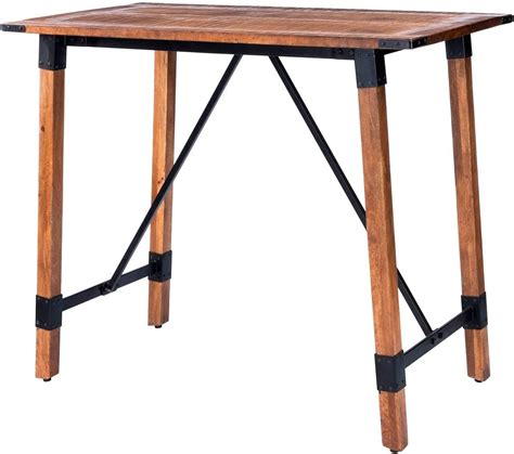 Butler Masterson Rectangular Wood And Metal Pub Table With
