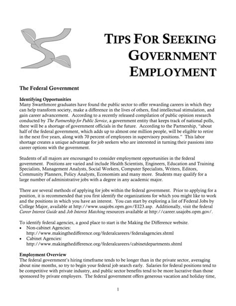 Tips For Seeking Government Employment