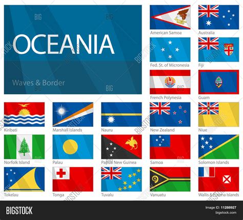 Waving Flags Oceania Vector And Photo Free Trial Bigstock