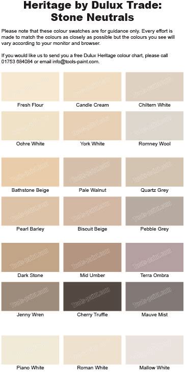 Stone And Neutral Shades From The Dulux Heritage Colour Chart Dulux