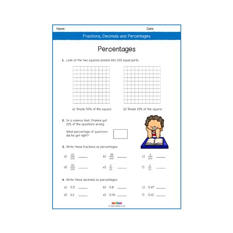 Fractions Decimals And Percentages Year 5 Worksheets