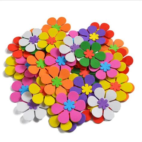 Buy 50pcsset Decorative Foam Flowers Foam Sticker For