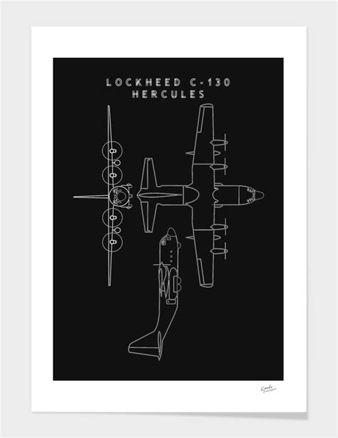 Lockheed C 130 Hercules Blueprint Art Print By Kaede Maruyama Curioos