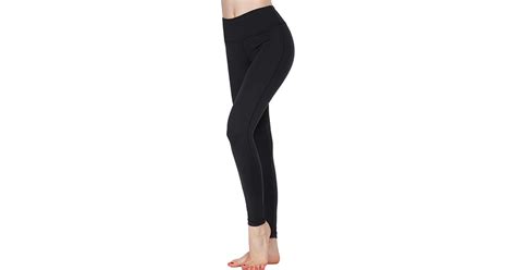 Oalka Women Power Flex Yoga Pants Workout Running Leggings Black