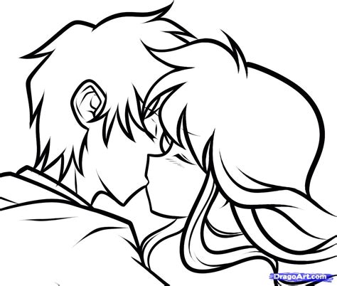 Anime Couples Sketches Sketch Coloring Page