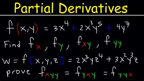 Partial Derivatives Multivariable Calculus Youtube