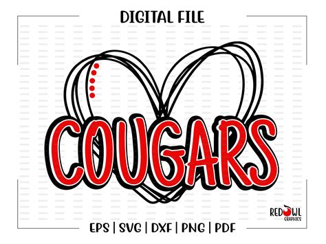 svg pdf cougars svg eps png vector sublimation clipart cougar svg school mascot digital cougars