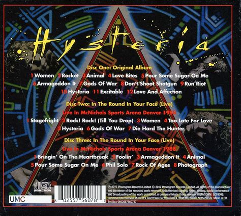 Def Leppard Hysteria 30th Anniversary Edition Remastered 3 Cd Digipak