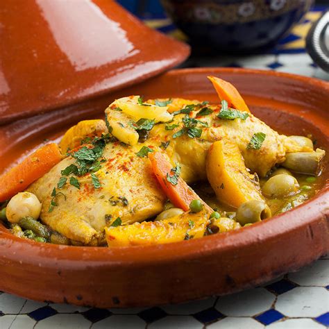 Recette Tajine de poulet aux carottes olives et épices
