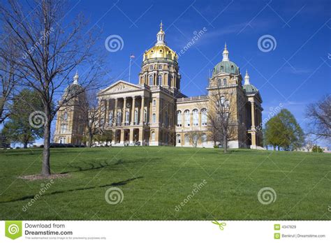 Des Moines Iowa State Capitol Stock Image Image Of Facade Travel