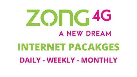Zong Internet Packages Daily Weekly Monthly Bundles INCPak