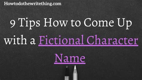 9 Tips How To Come Up With A Fictional Character Name