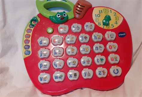 Vtech Alphabet Apple Interactive Learning Board Light And Sounds Etsy