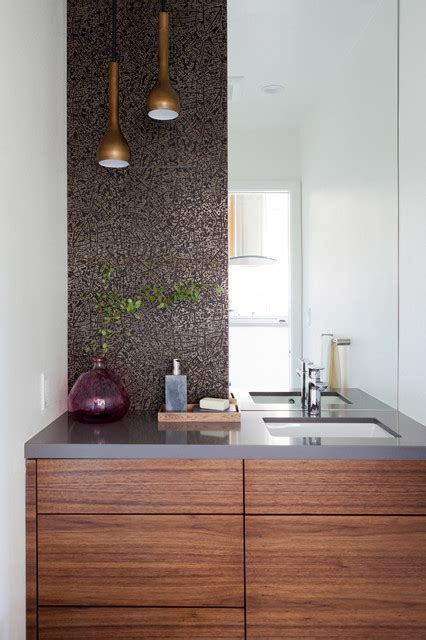 High contrast bright gold and jet black create contrast in this powder room in chelsea, new york. Mid-Century Redesign - Modern - Powder Room - Los Angeles ...