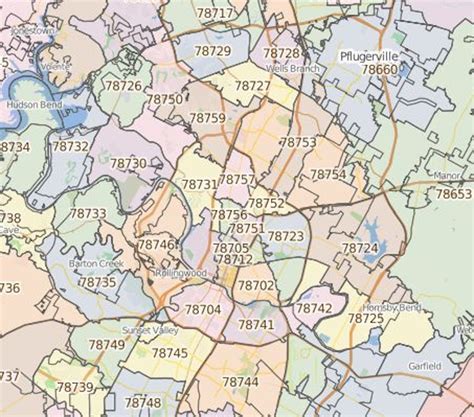 Austin Area Zip Code Map Images And Photos Finder