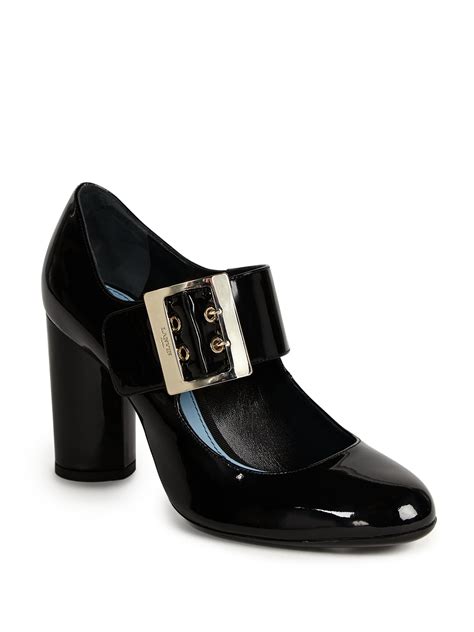 Lyst Lanvin Patent Leather Mary Jane Pumps In Black