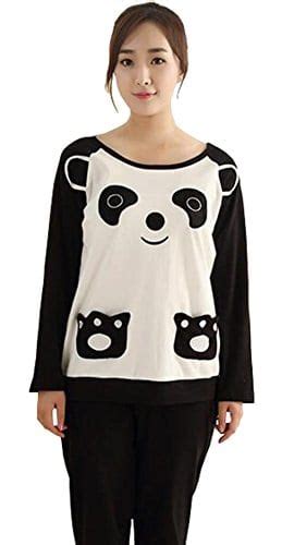 Km Cotton Pajamas Long Sleeve Nightwear Panda Female Xl