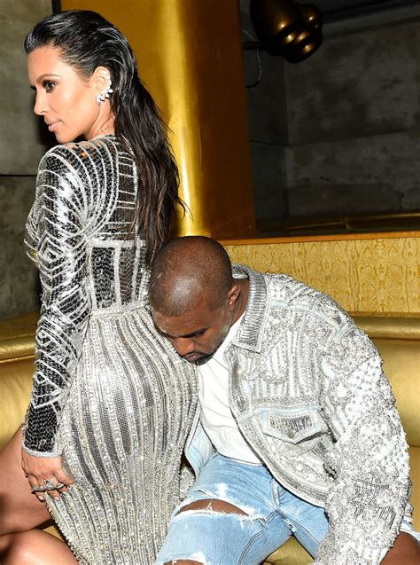 Kanye West Uses Kim Kardashians Butt As A Pillow At Balmain Party