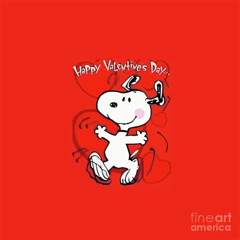 Snoopy Happy Valentines Day Digital Art By Lintang Ati