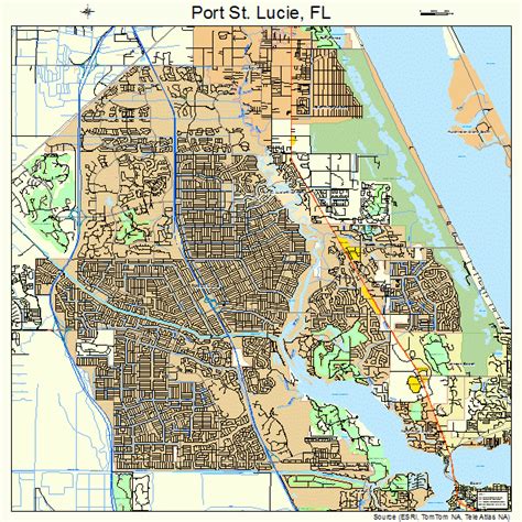 Port St Lucie Florida Street And Road Map Fl Atlas Poste Ebay